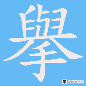 擧笔顺动图
