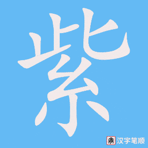 紫笔顺动图