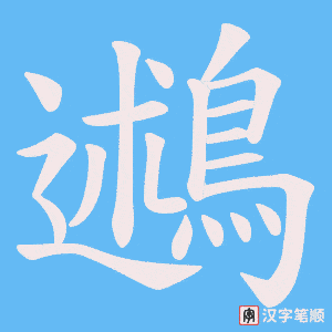 鶐笔顺动图