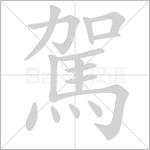 駕笔顺动图