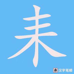耒笔顺动图