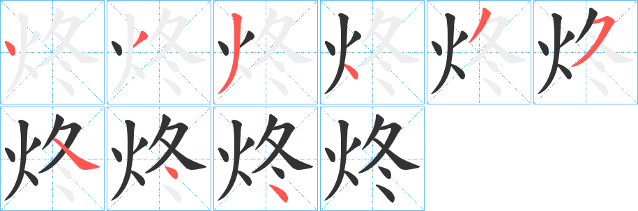 炵的笔顺