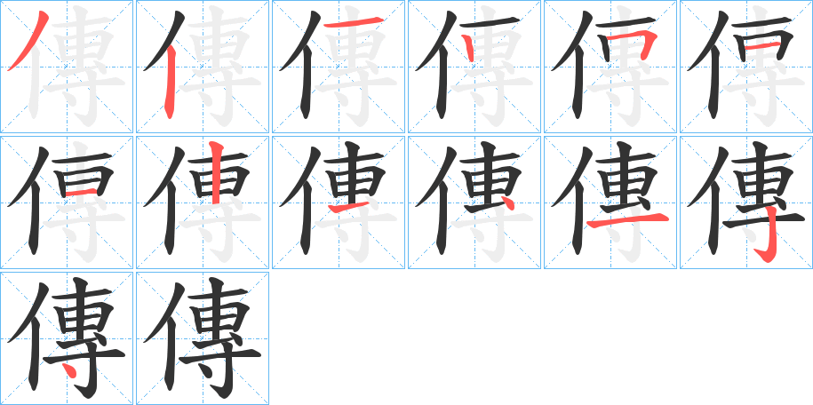 傳的笔顺