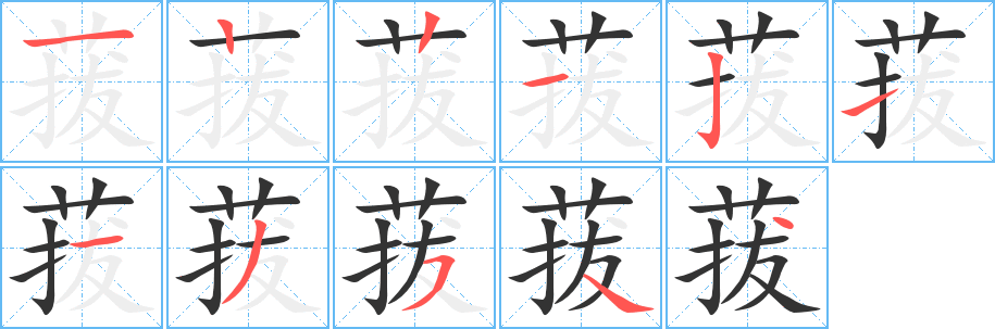 菝的笔顺