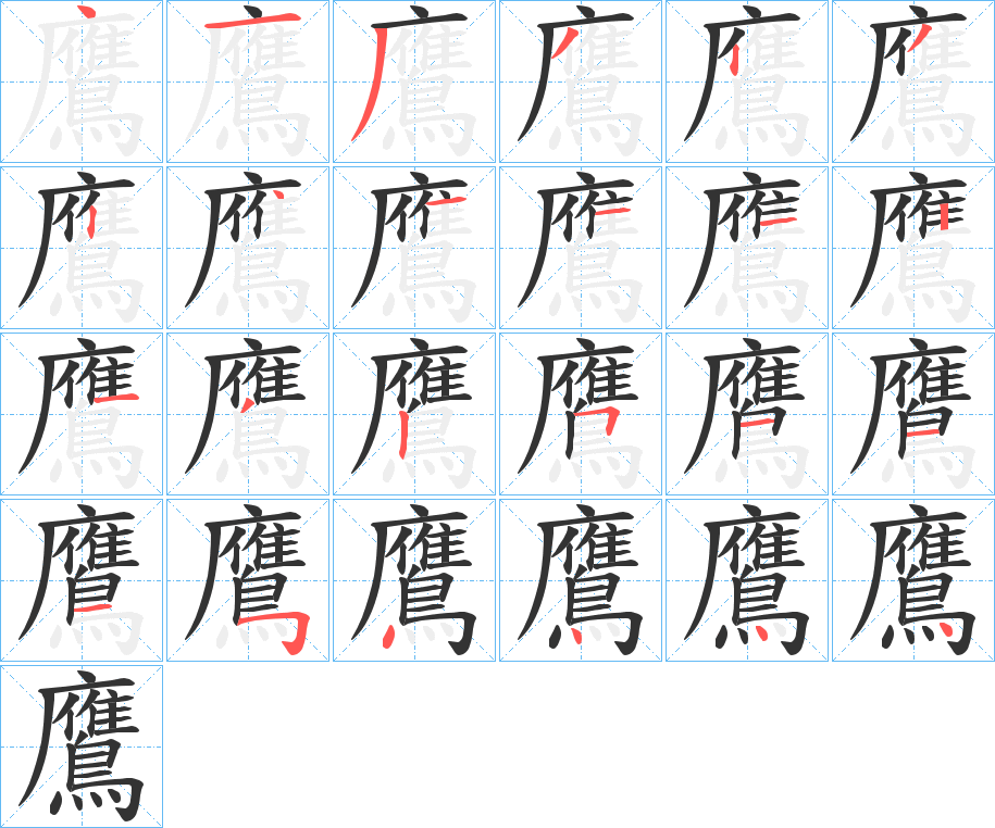 鷹的笔顺