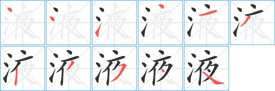 液的笔顺