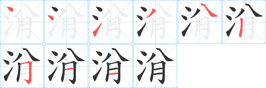 洕的笔顺