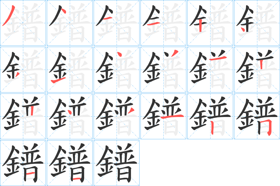 鐠的笔顺