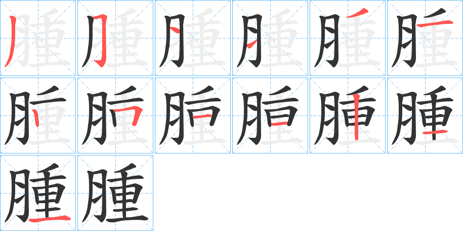 腫的笔顺
