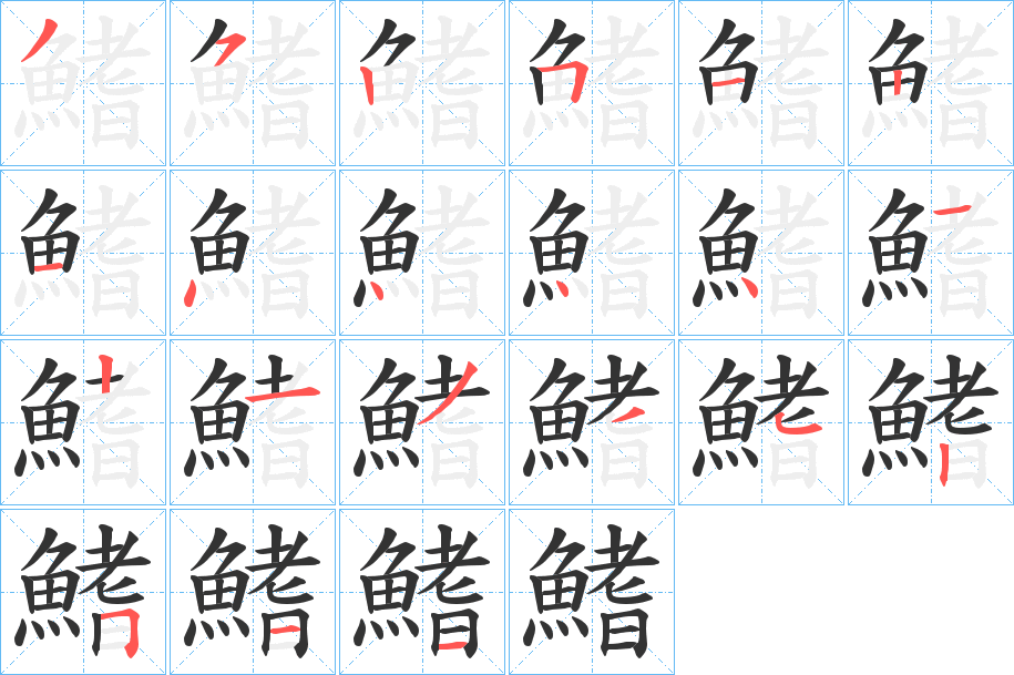 鰭的笔顺