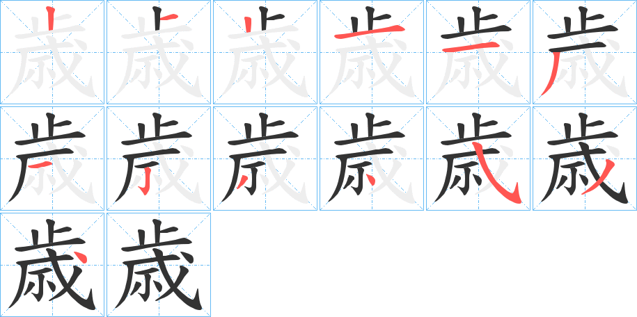 歳的笔顺