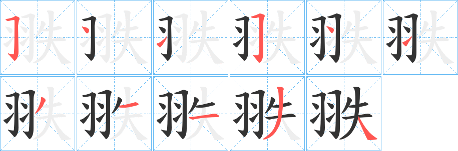 翐的笔顺