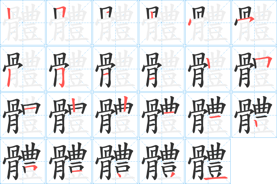 體的笔顺