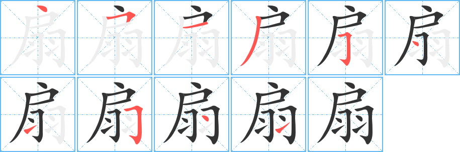 扇的笔顺