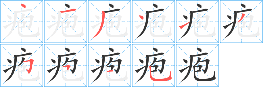 疱的笔顺