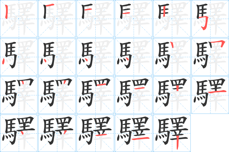 驛的笔顺