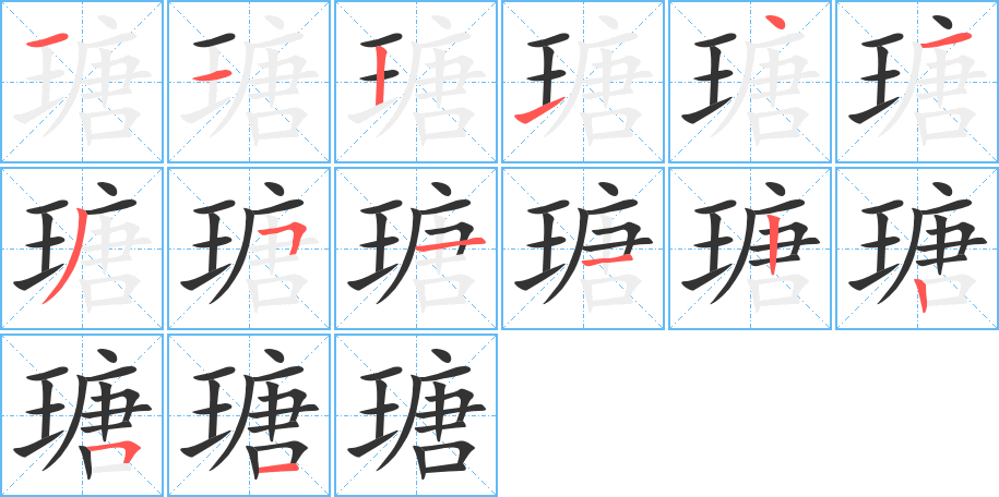 瑭的笔顺