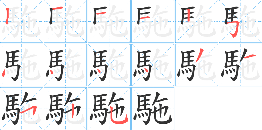 駞的笔顺