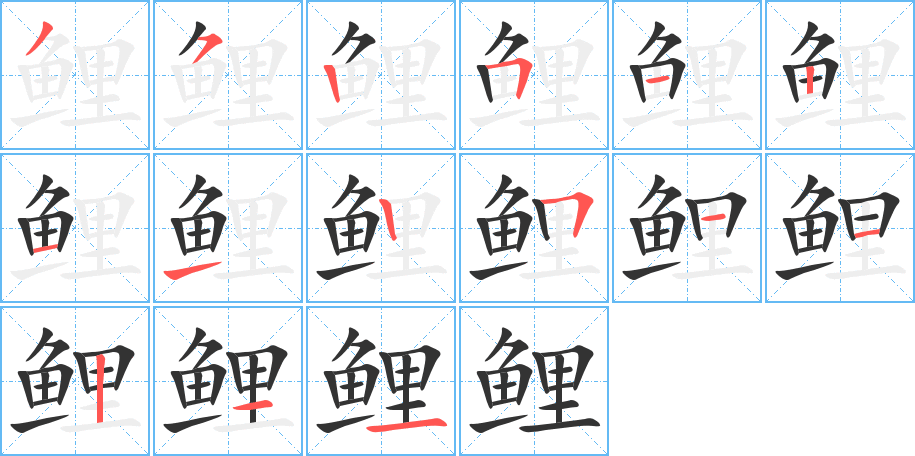 鲤的笔顺
