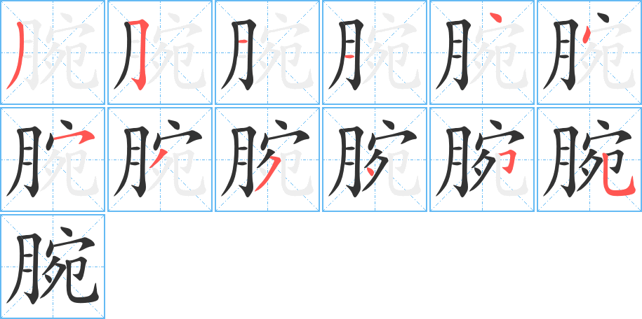 腕的笔顺