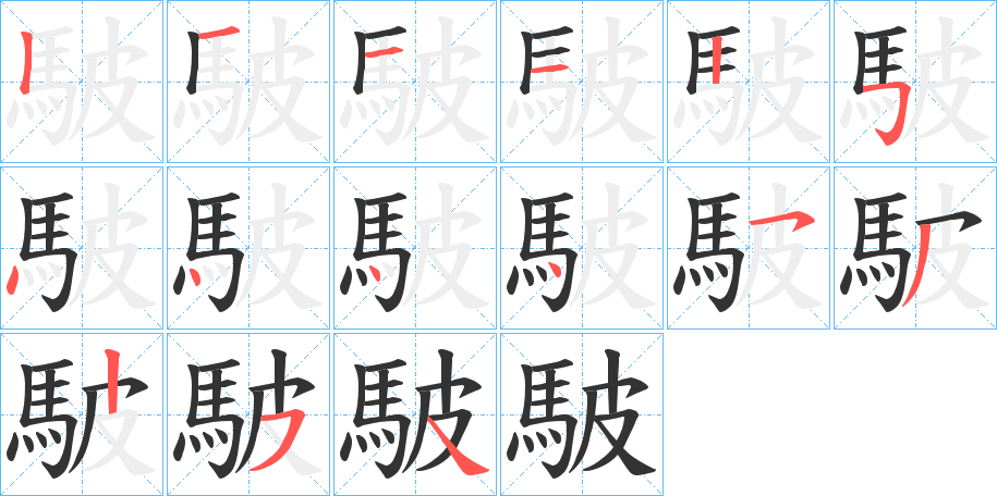 駊的笔顺
