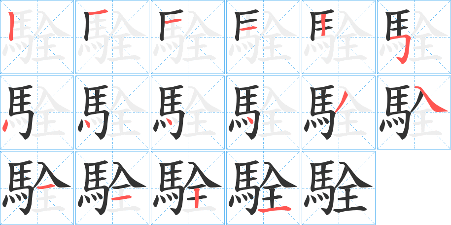 駩的笔顺