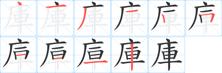 庫的笔顺