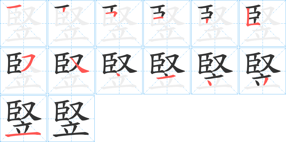 竪的笔顺