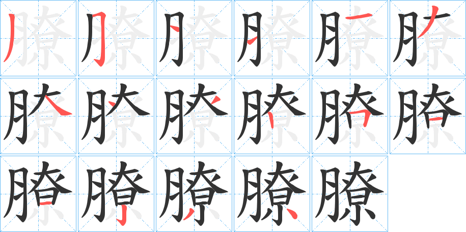 膫的笔顺