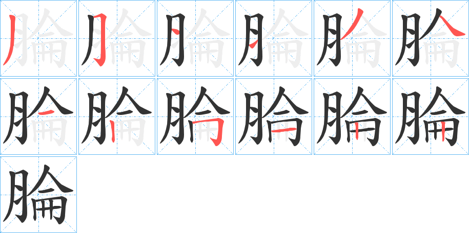腀的笔顺