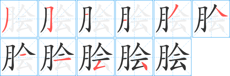 脍的笔顺