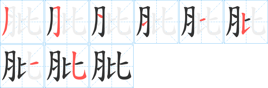 肶的笔顺