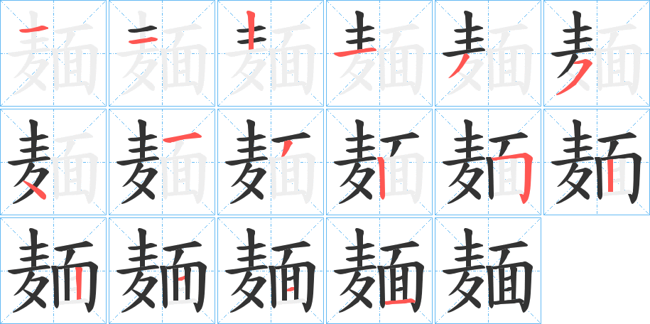 麺的笔顺