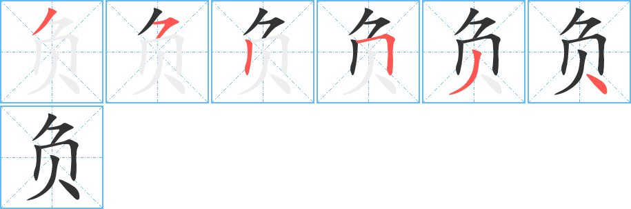 负的笔顺