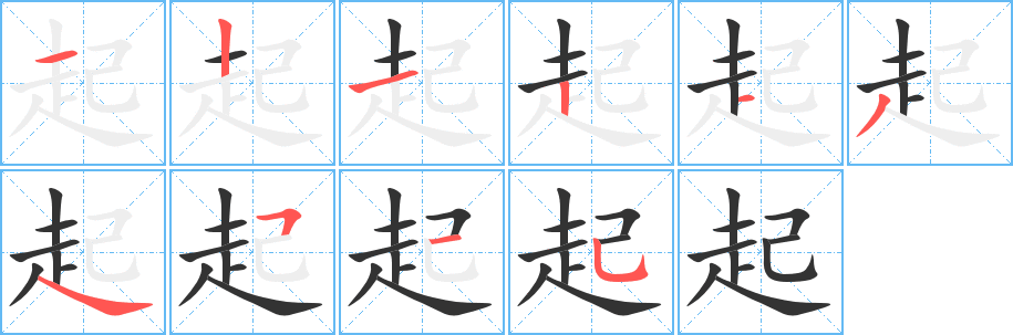 起的笔顺