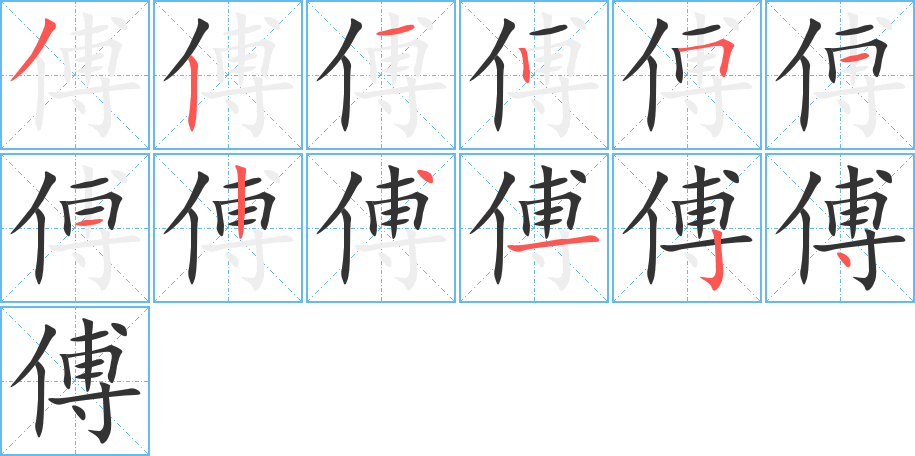傅的笔顺