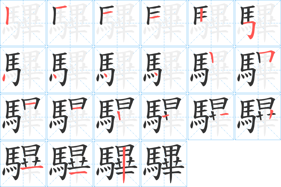 驆的笔顺