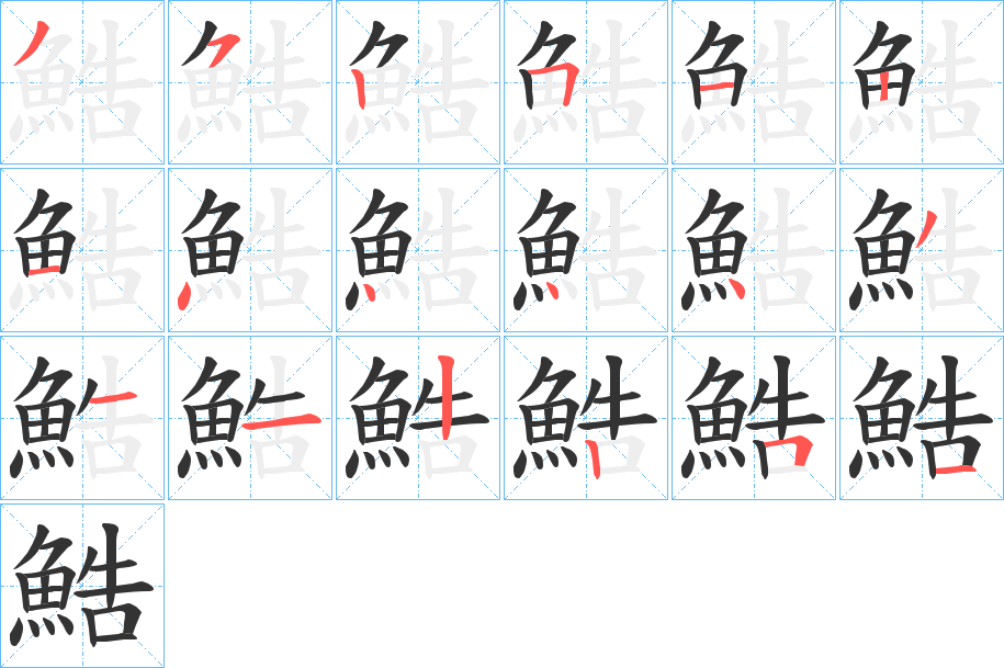 鯌的笔顺