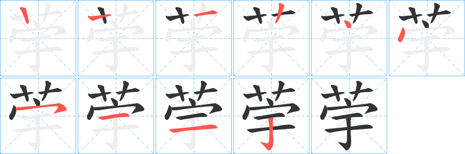 荢的笔顺