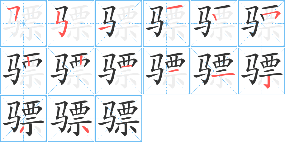 骠的笔顺