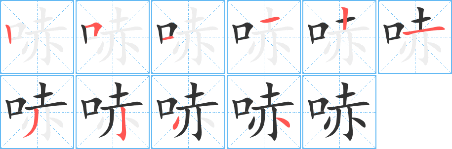 哧的笔顺