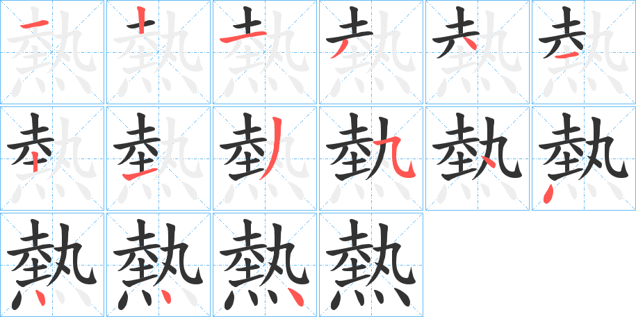 熱的笔顺