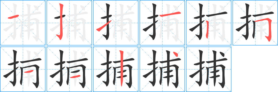 捕的笔顺