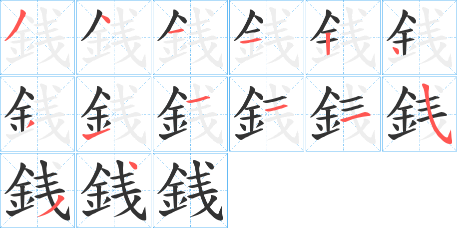 銭的笔顺