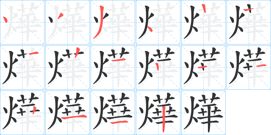 燁的笔顺