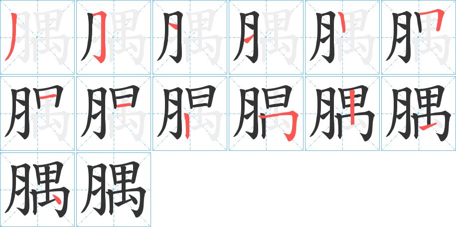 腢的笔顺