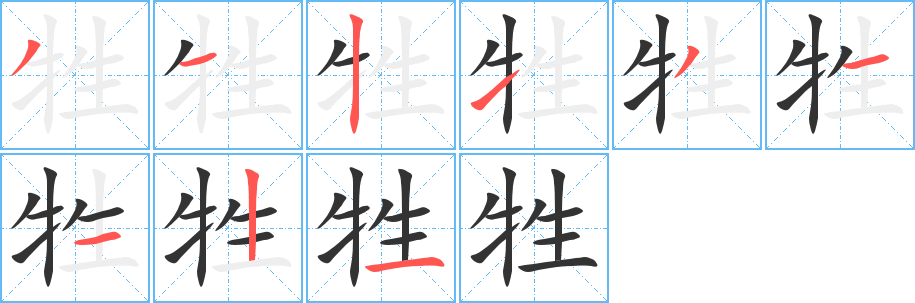 牲的笔顺