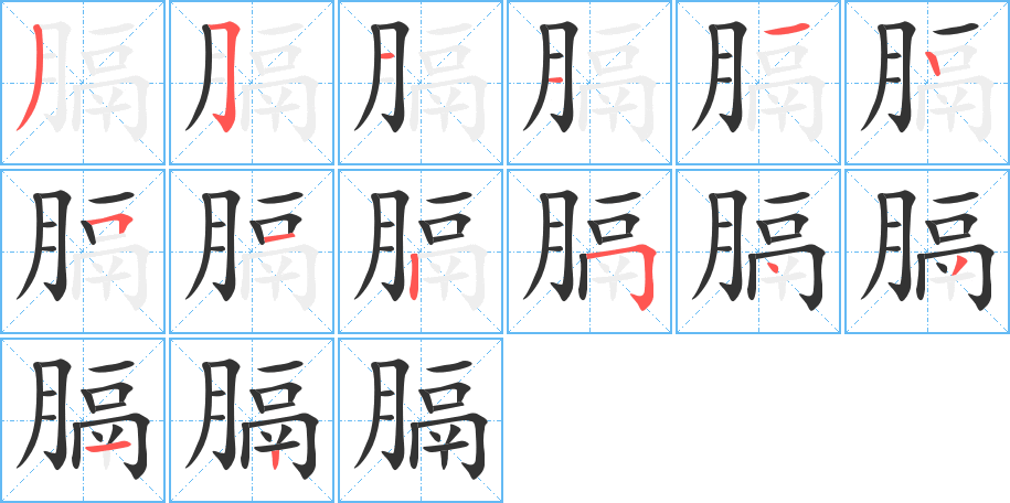 膈的笔顺