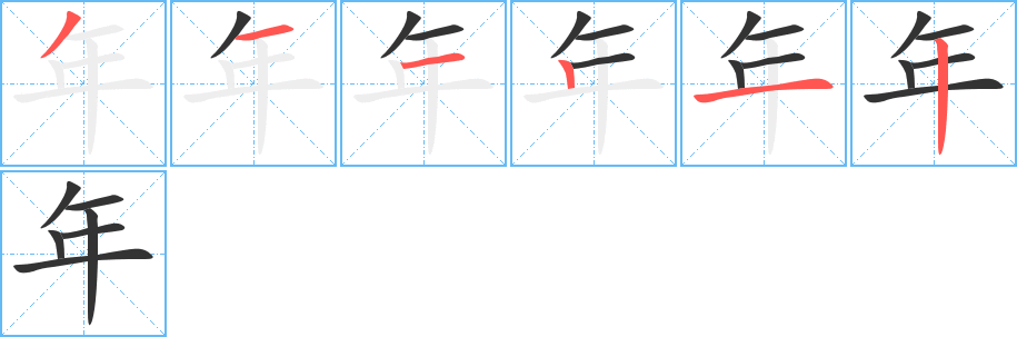 年的笔顺