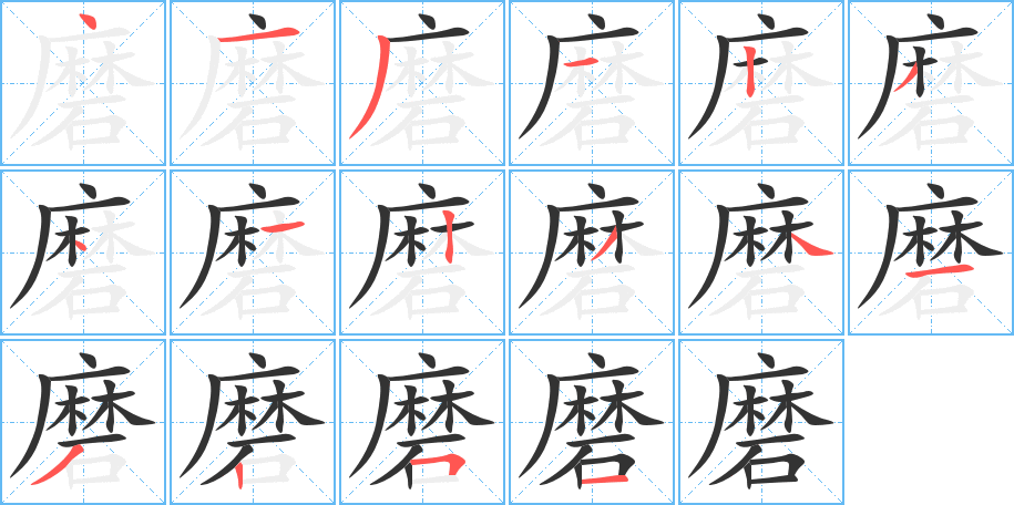 磨的笔顺